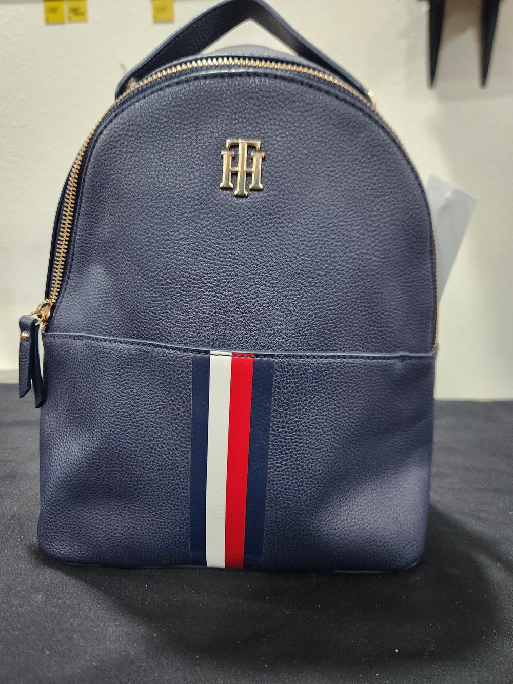 Tommy Hilfiger Dark Blue Pebbled Leather Mini Backpack
